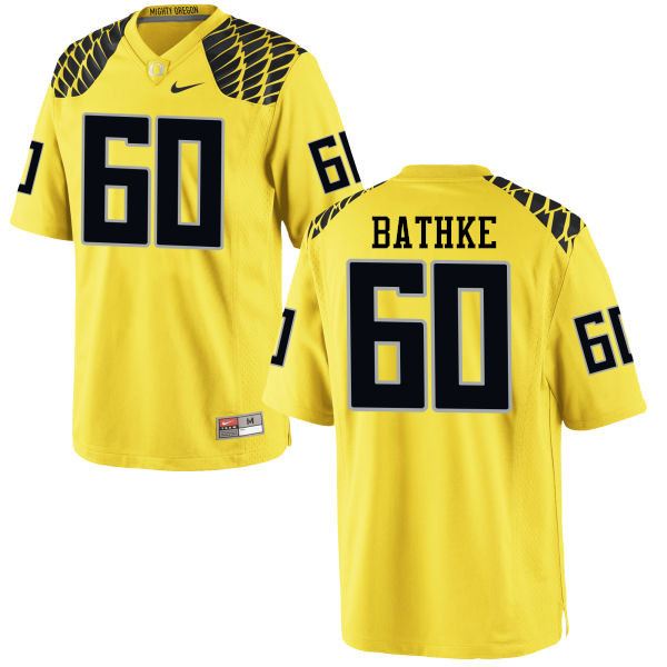 Men #60 Logan Bathke Oregon Ducks College Football Jerseys-Yellow